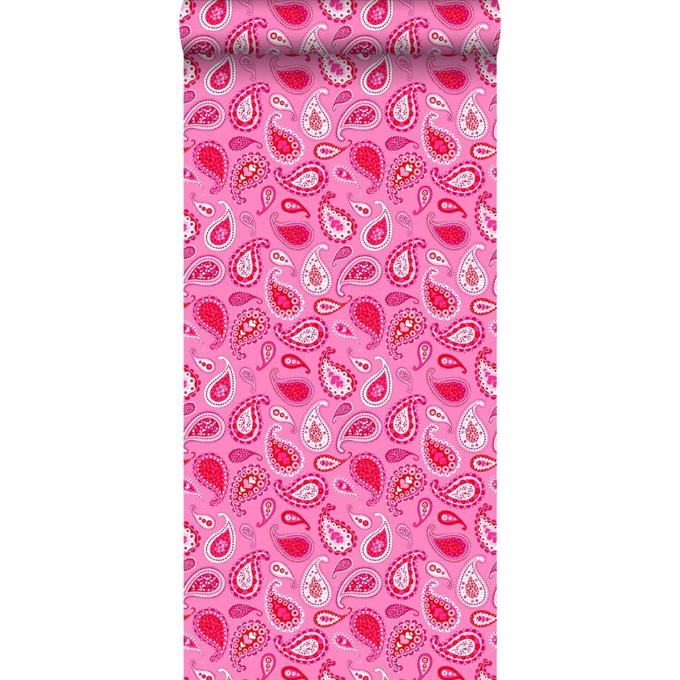 ESTAhome Behang - Paisleys - Fuchsia Roze - 53 Cm X 10,05 M 1 ESTAhome Behang - Paisleys - Fuchsia Roze - 53 Cm X 10,05 M