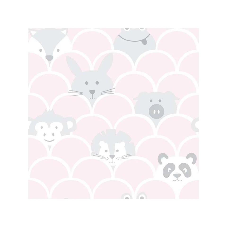 Dutch Wallcoverings - Over The Rainbow- Peek A Boo Pink - 0,53x10,05m