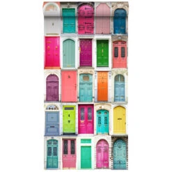 ESTAhome Behang XXL - Gekleurde Deuren - 46,5 Cm X 8,37 M