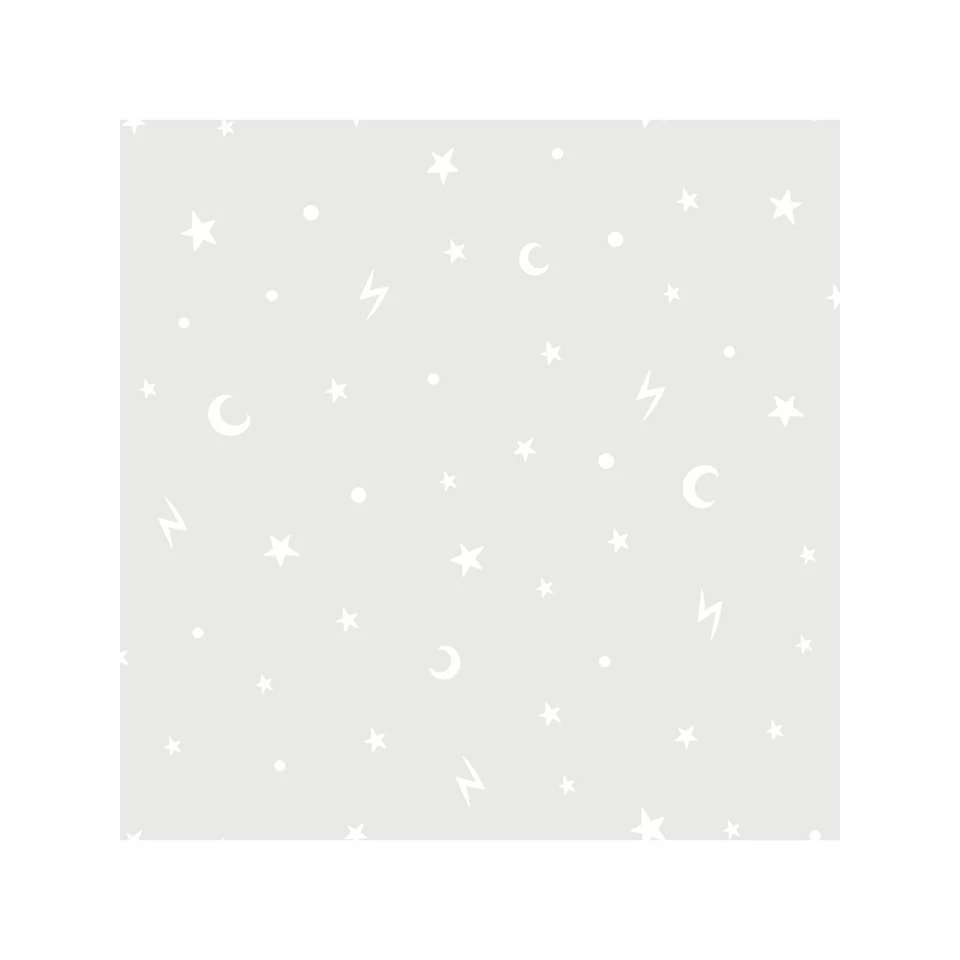 Dutch Wallcoverings - Over The Rainbow- Stars&moons Grijs - 0,53x10,05 - Afbeelding 2