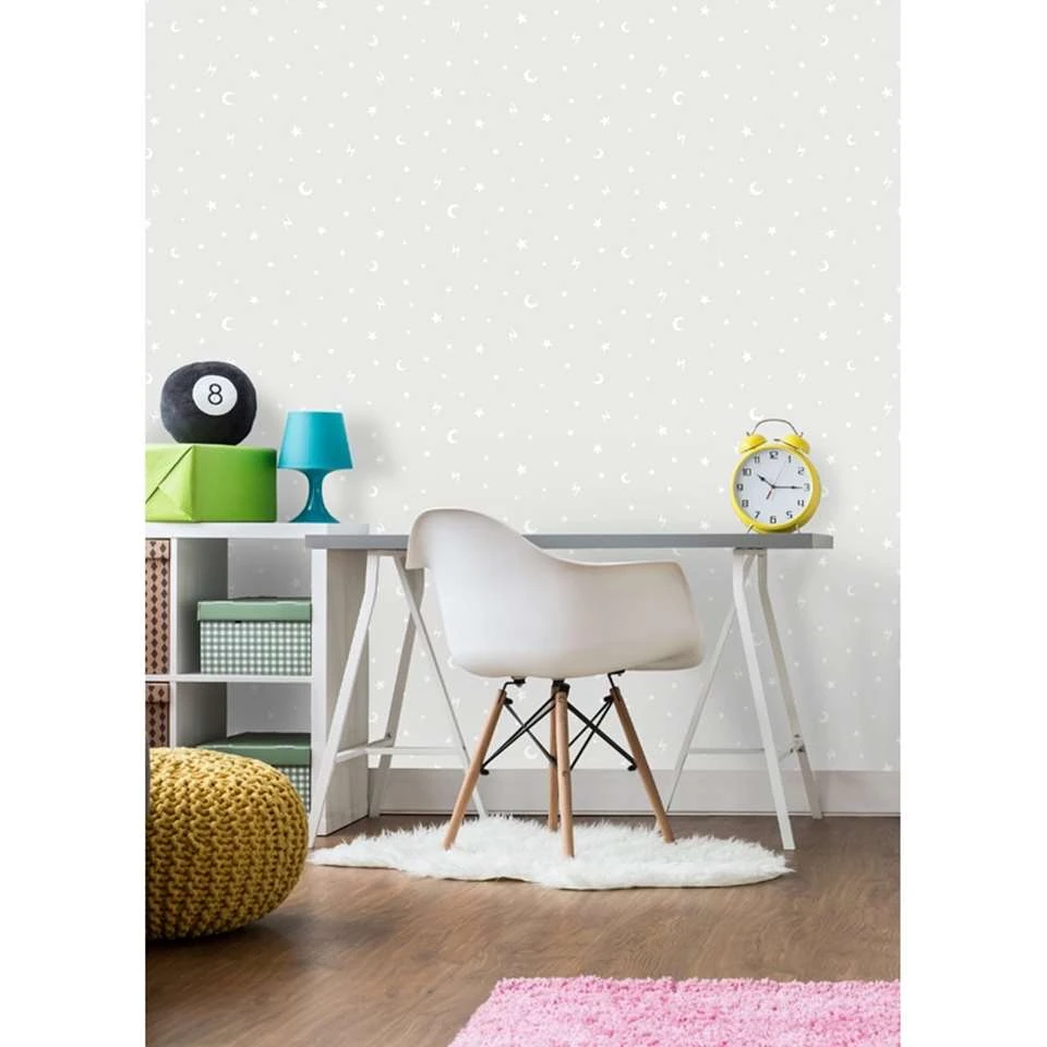 Dutch Wallcoverings - Over The Rainbow- Stars&moons Grijs - 0,53x10,05 - Afbeelding 3