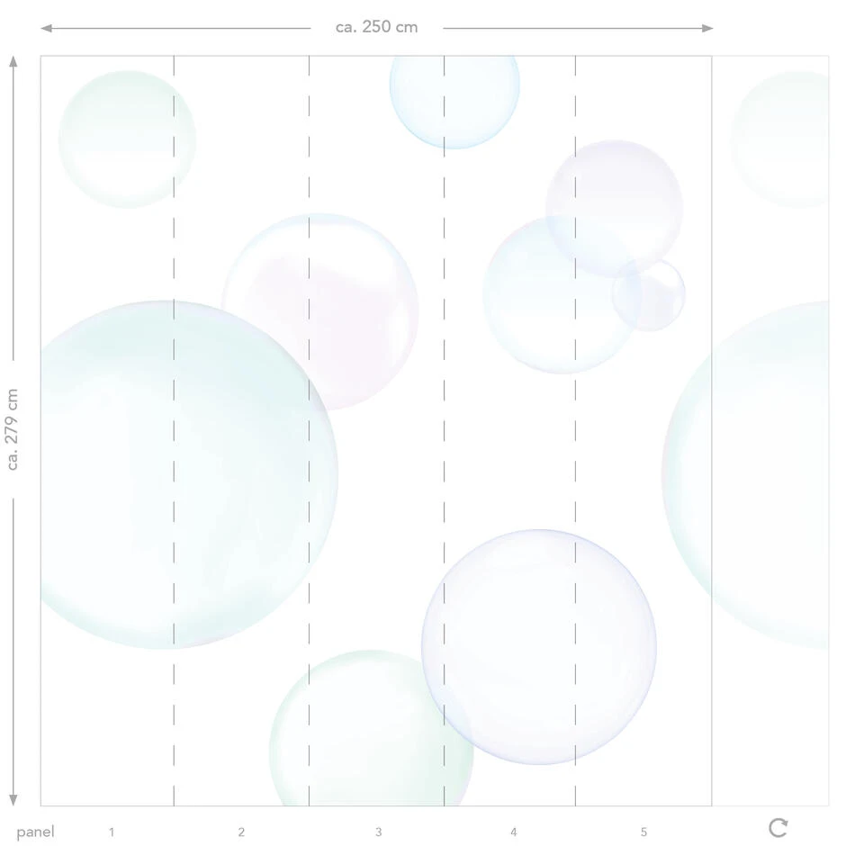 Origin Fotobehang - Bellenblaas Luchtbellen - Paars - 232 X 279 Cm - Afbeelding 4