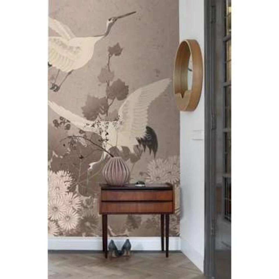 ESTAhome Fotobehang - Kraanvogels - Grijs Roze - 2 X 2.79 M - Afbeelding 4