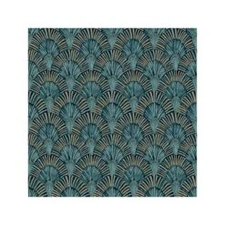 Dutch Wallcoverings - Jungle Fever Deco Fan Blauw/goud - 0,53x10,05m