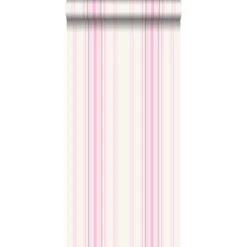 ESTAhome Behang - Strepen - Licht Roze En Beige - 53 Cm X 10.05 M
