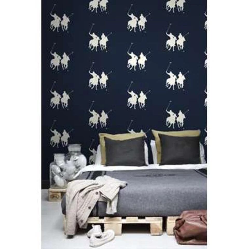 ESTAhome Behang - Polo Spelers - Marine Blauw - 53 Cm X 10,05 M - Afbeelding 4