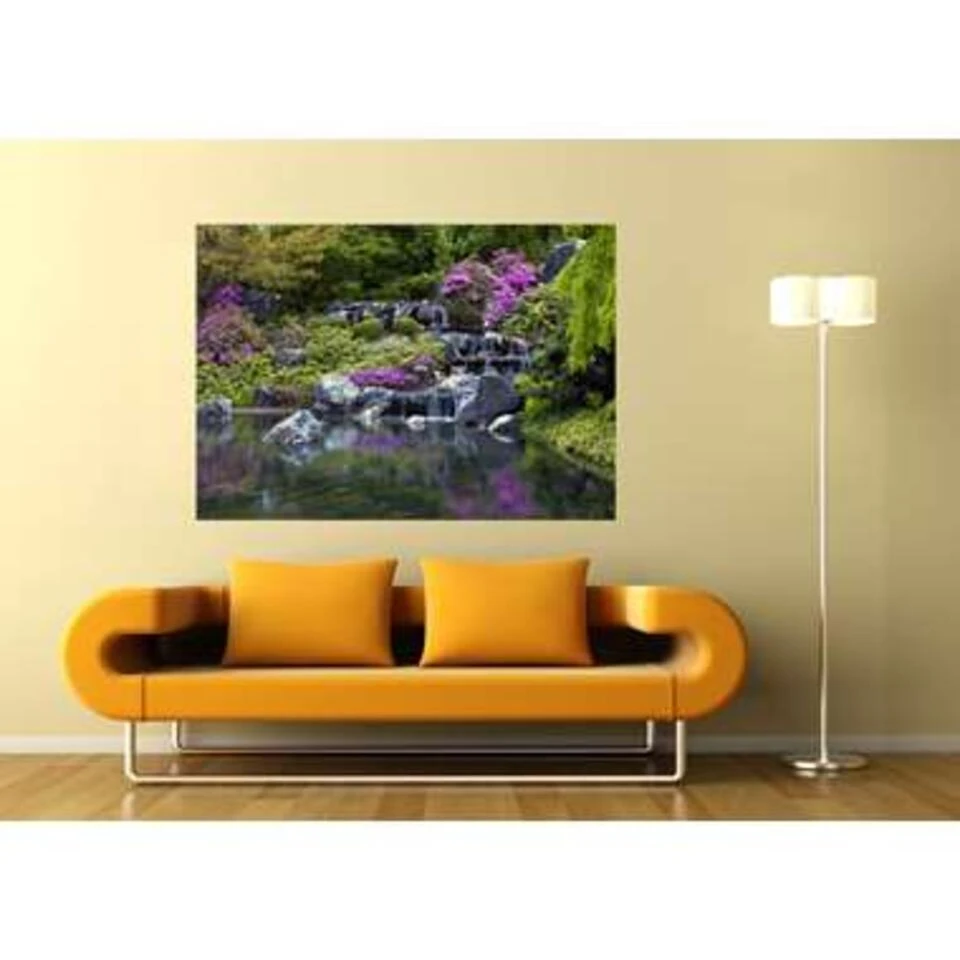 Sanders & Sanders Fotowand - Waterval - Groen En Paars - 180 X 127 Cm - Afbeelding 2