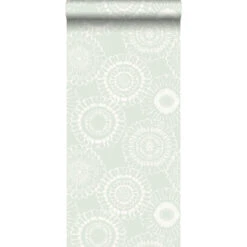 ESTAhome Behang - Bloemen - Mintgroen - 53 Cm X 10.05 M