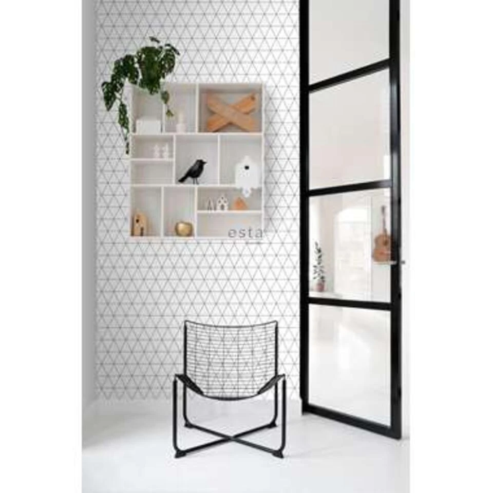 ESTAhome Behang - Grafische Driehoeken - Wit En Zwart - 0.53 X 10.05 M 3 ESTAhome Behang - Grafische Driehoeken - Wit En Zwart - 0.53 X 10.05 M - Afbeelding 3