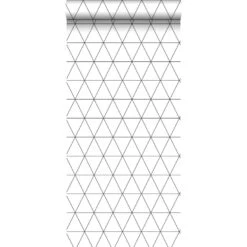 ESTAhome Behang - Grafische Driehoeken - Wit En Zwart - 0.53 X 10.05 M