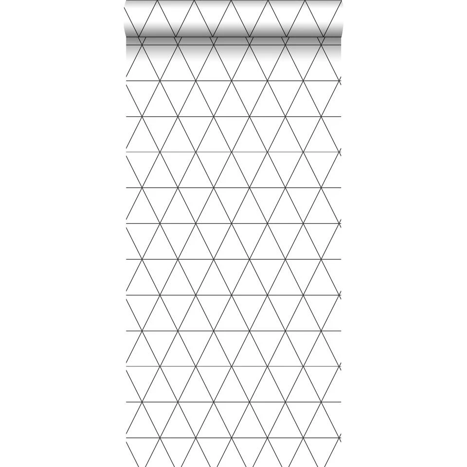 ESTAhome Behang - Grafische Driehoeken - Wit En Zwart - 0.53 X 10.05 M 1 ESTAhome Behang - Grafische Driehoeken - Wit En Zwart - 0.53 X 10.05 M