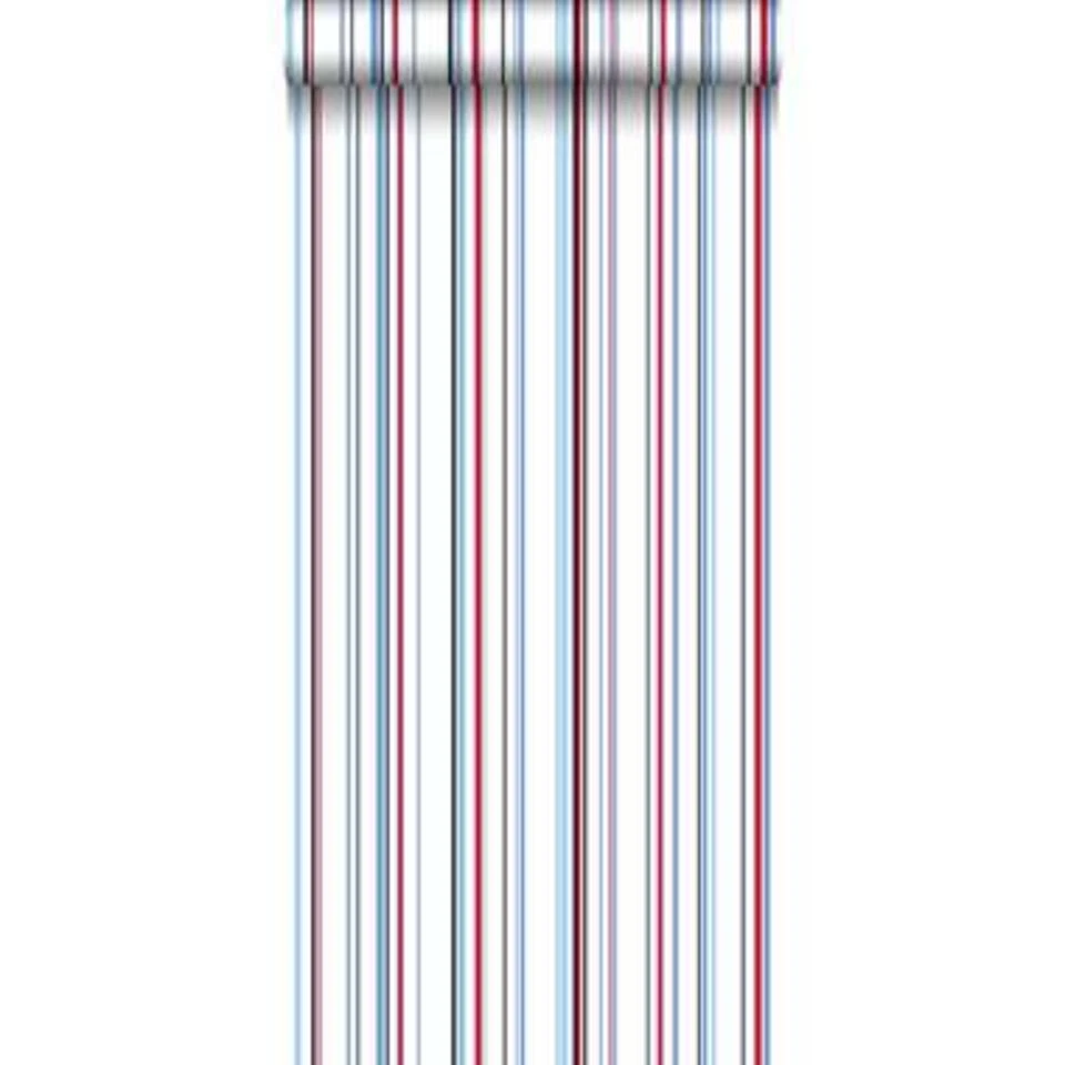 ESTAhome Behang - Strepen - Rood En Blauw - 53 Cm X 10,05 M - Afbeelding 2