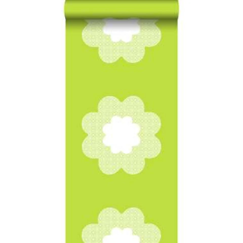 ESTAhome Behang - Kanten Bloemen - Limegroen - 53 Cm X 10,05 M - Afbeelding 2