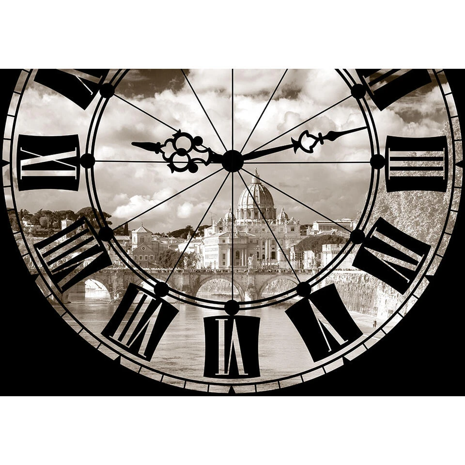 Sanders & Sanders Fotobehang - Rome - Beige En Zwart - 360 X 270 Cm