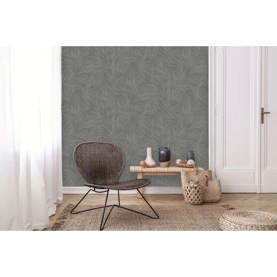 Dutch Wallcoverings - Solitär Bamboo Darkgrey - 0,53x10,05m - Afbeelding 3