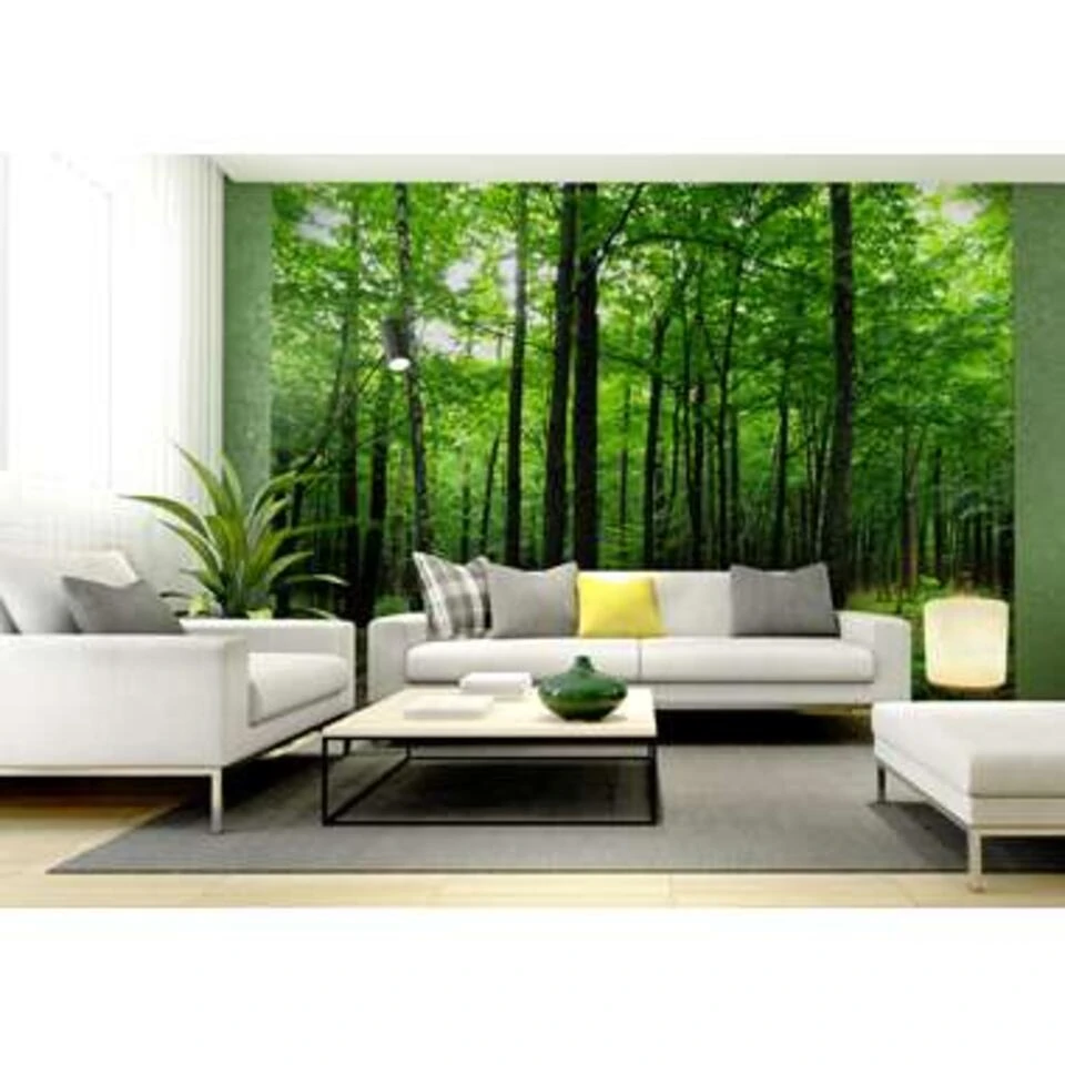 Sanders & Sanders Fotowand - Bosrijk Landschap - Groen - 360 X 254 Cm - Afbeelding 2