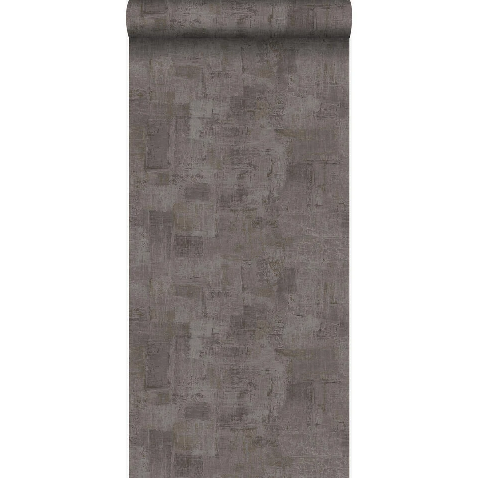 Origin Behang - Schilderachtig - Donker Taupe - 53 Cm X 10,05 M