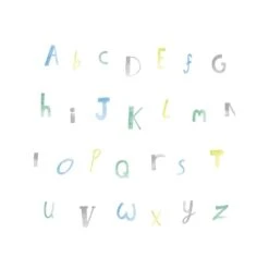 Dutch Wallcoverings - Make Believe Alphabet Blauw/groen - 0,53x10,05m