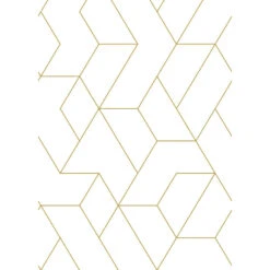 ESTAhome Fotobehang - Grafische Lijnen - Wit En Goud - 2 X 2.79 M