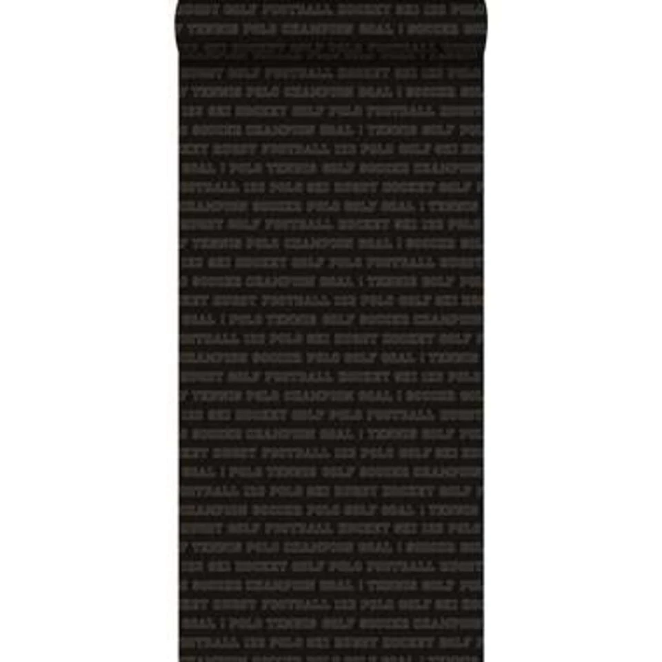 ESTAhome Behang - Sport Teksten - Donkerbruin - 53 Cm X 10,05 M - Afbeelding 2