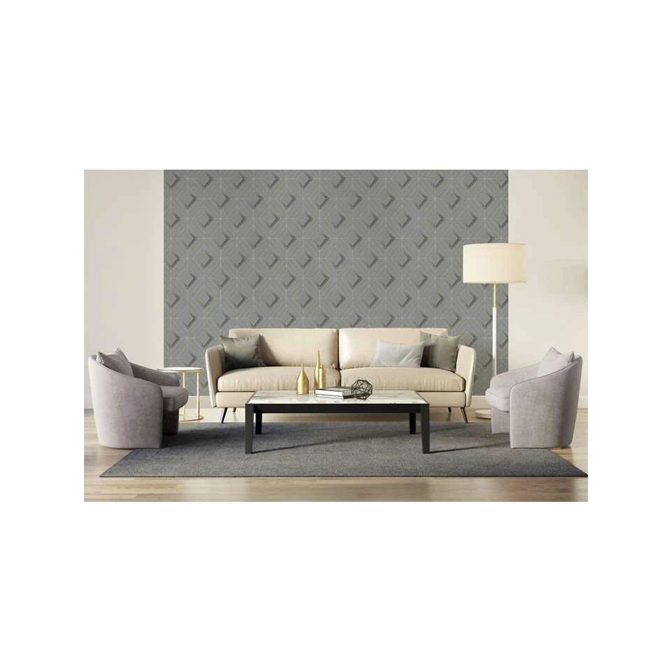 Dutch Wallcoverings - Galactik Ruit Grijs - 0,53x10,05m - Afbeelding 3