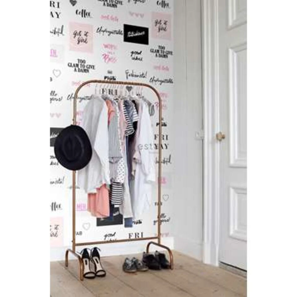 ESTAhome Behang XXL - Hippe Quotes - Zwart, Wit, Roze - 0.465 X 8.37 M - Afbeelding 3
