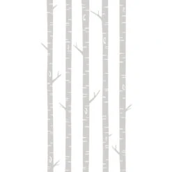 ESTAhome Fotobehang - Berken Boomstammen - Grijs - 1.5 X 2.79 M.