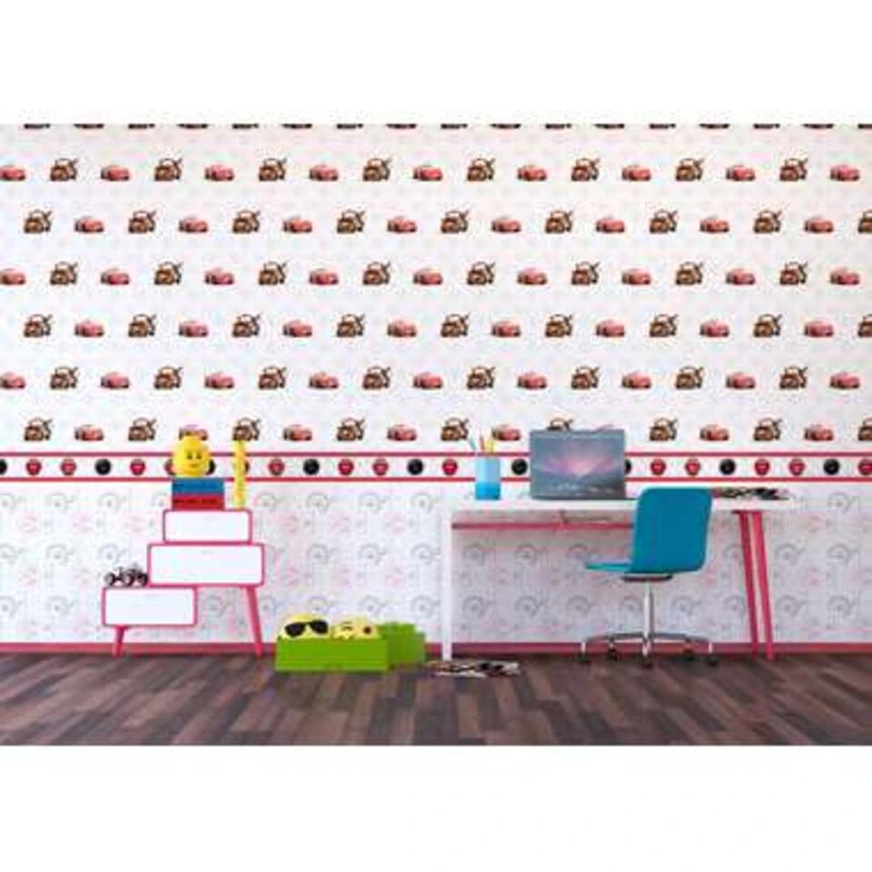 Disney Zelfklevende Behangrand - Cars - Rood En Wit - 14 X 500 Cm - Afbeelding 2