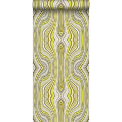 Origin Behang - Grafische Lijnen - Okergeel - 53 Cm X 10,05 M