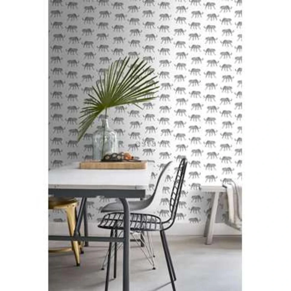 ESTAhome Behang - Panters - Zwart Wit - 0.53 X 10.05 M - Afbeelding 3