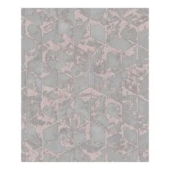 Dutch Wallcoverings - Reflets Dessin Grijs/roze - 0,53x10,05m