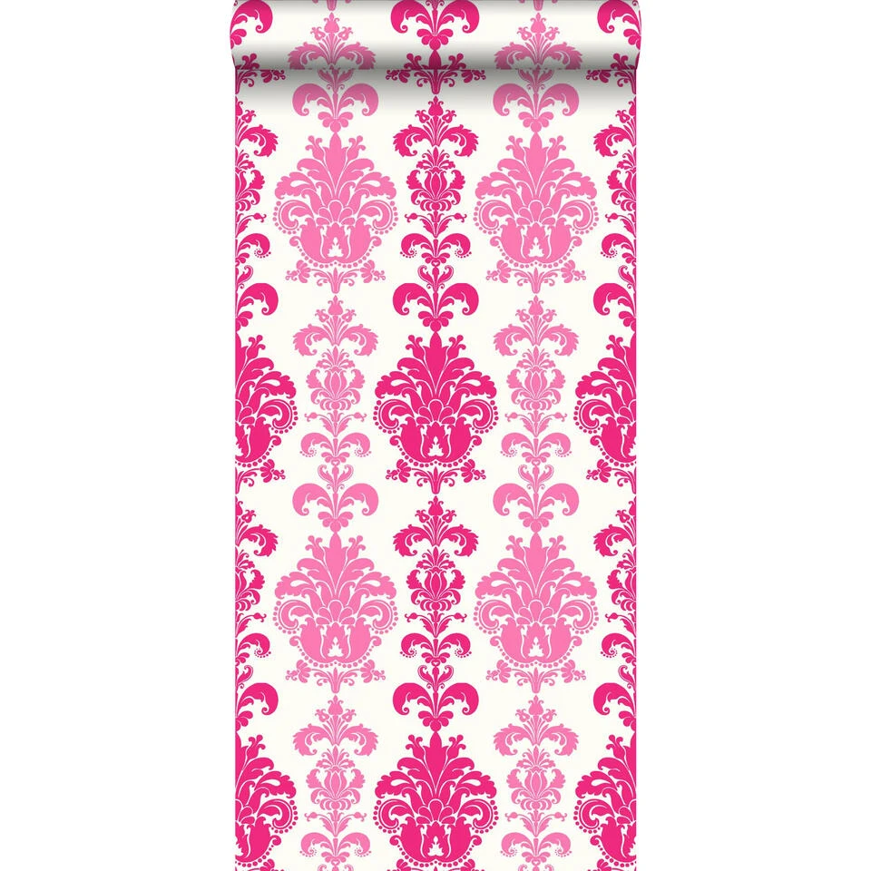 ESTAhome Behang - Barokprint - Roze - 53 Cm X 10,05 M