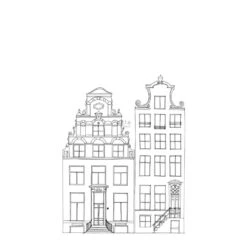 ESTAhome Fotobehang - Amsterdamse Grachtenhuisjes - 1.395 X 2.79 M