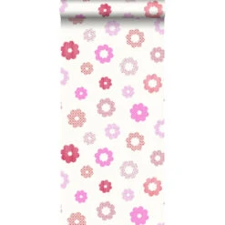 ESTAhome Behang - Kant-motief - Roze - 53 Cm X 10,05 M