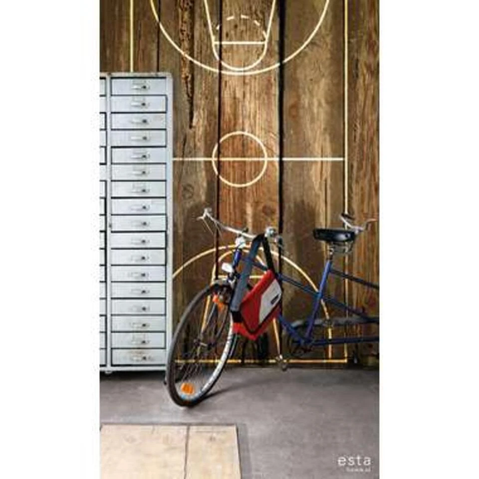 ESTAhome Fotobehang - Basketbalveld - Bruin - 186 Cm X 2.79 M - Afbeelding 3