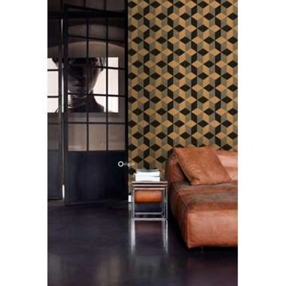 Origin Behang XXL - Grasweefsel Motief - Bruin - 46.5 Cm X 8.37 M - Afbeelding 3