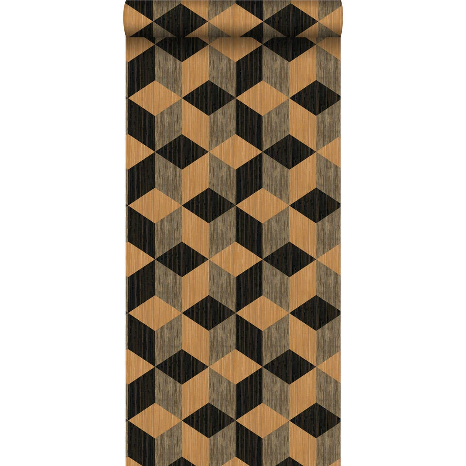 Origin Behang XXL - Grasweefsel Motief - Bruin - 46.5 Cm X 8.37 M