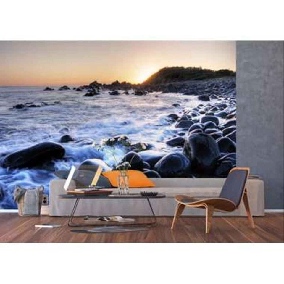 Sanders & Sanders Fotowand - Zeezicht - Grijs - 360 X 254 Cm - Afbeelding 3