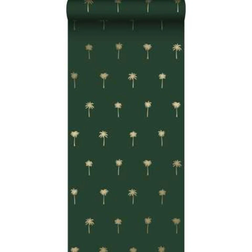 ESTAhome Behang - Palmbomen - Emerald Groen En Goud - 0.53 X 10.05 M - Afbeelding 2