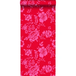 ESTAhome Behang - Bloemen - Rood En Roze - 53 Cm X 10,05 M