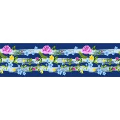 Sanders & Sanders Zelfklevende Behangrand - Bloemen - Donkerblauw