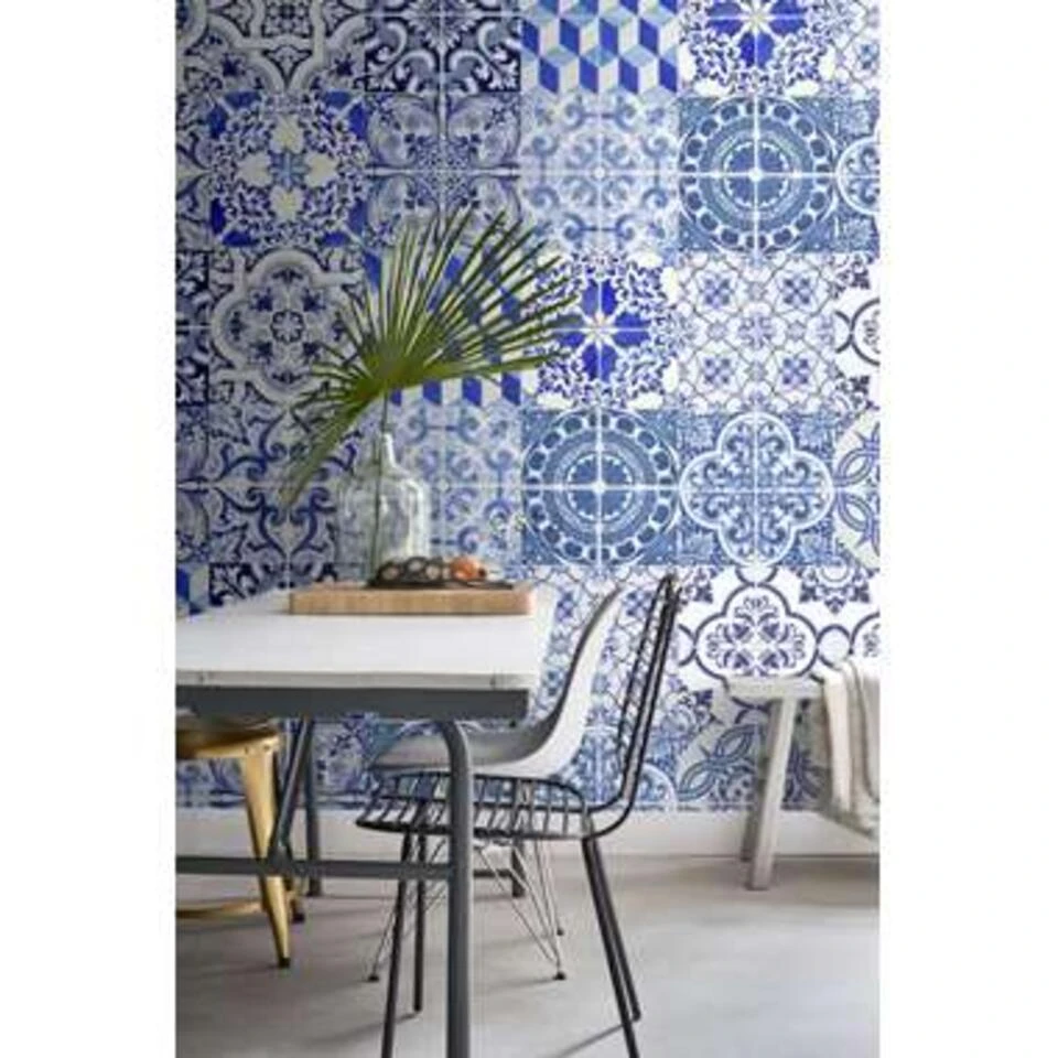 ESTAhome Behang XXL - Grote Tegels - Delfts Blauw - 46,5 Cm X 8,35 M 4 ESTAhome Behang XXL - Grote Tegels - Delfts Blauw - 46,5 Cm X 8,35 M - Afbeelding 4