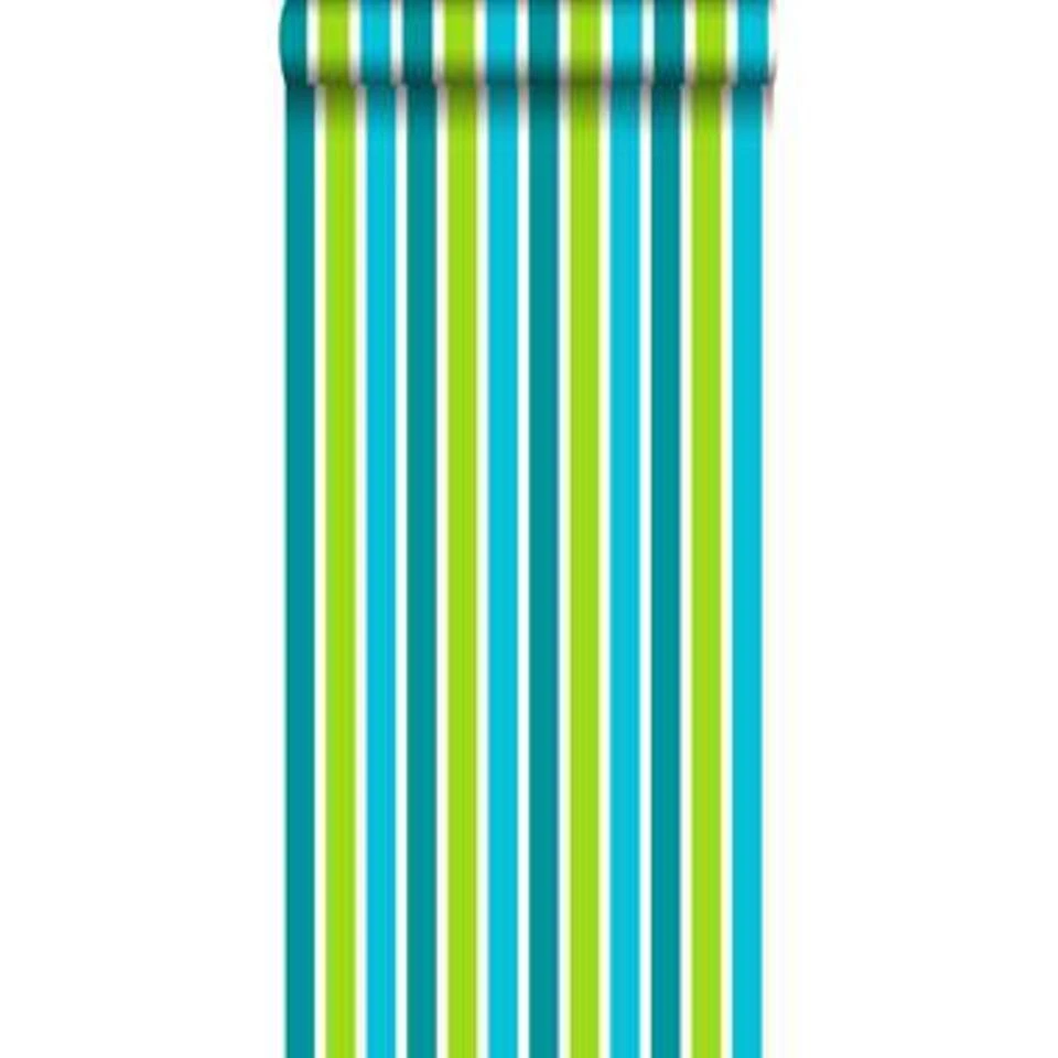 ESTAhome Behang - Strepen - Turquoise En Limegroen - 53 Cm X 10,05 M - Afbeelding 2