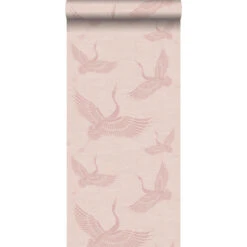 Origin Behang - Kraanvogels - Oudroze - 0.53 X 10.05 M