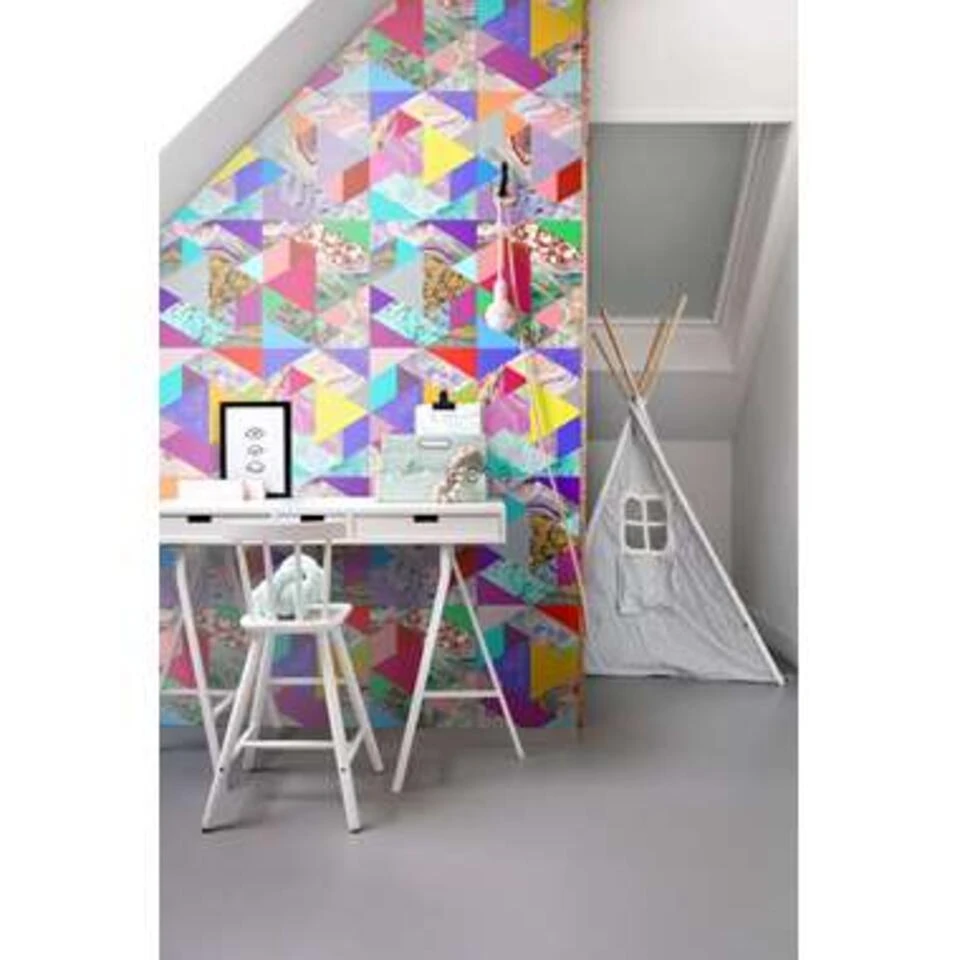 ESTAhome Behang XXL - Driehoeken Met Marmer Effect - 8.37 X 0.465 M - Afbeelding 3