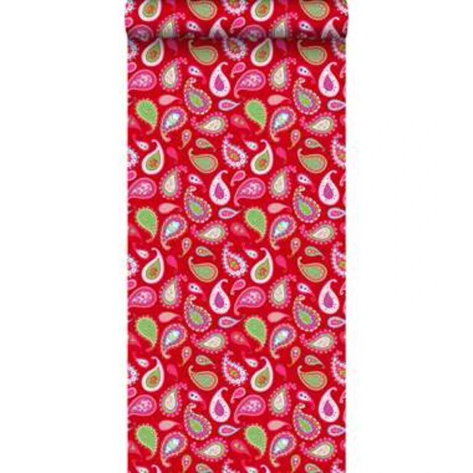 ESTAhome Behang - Paisleys - Rood - 53 Cm X 10,05 M - Afbeelding 2