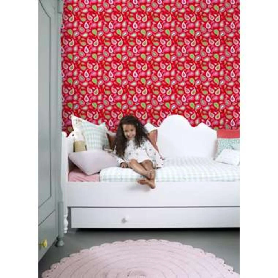 ESTAhome Behang - Paisleys - Rood - 53 Cm X 10,05 M - Afbeelding 3